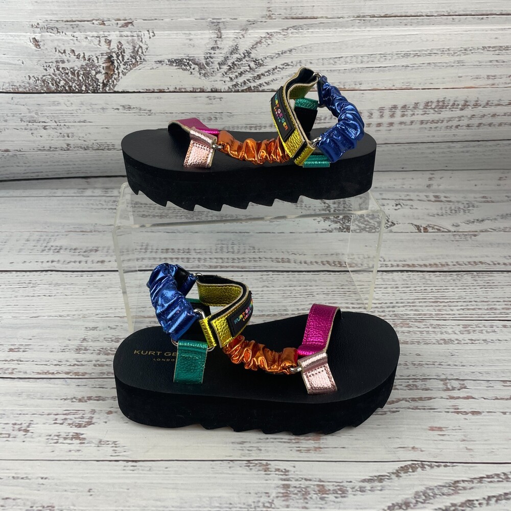 Kurt Geiger London Mini Orion Girls US 1 M Sandals Rainbow Metallic